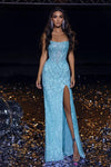 Prom Dresses Long Strapless Trumpet Prom Dress Blue