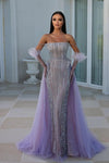 Prom Dresses Long Off Shoulder Beaded Prom Dress Lilac