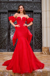 Prom Dresses Oversized Bow Long Formal Prom Dress Red