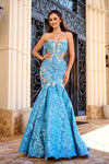 Prom Dresses Formal Long Prom Cutout Dress Blue