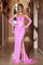 Prom Dresses Long Evening Detachable Sleeve Prom Dress Pink