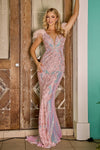 Prom Dresses Long Formal Sequin Prom Dress Pink Multi