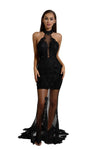 Prom Dresses Long Halter Mermaid Prom Gown Black