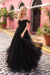 Prom Dresses Long Fitted A Line Petite Prom Gown Black