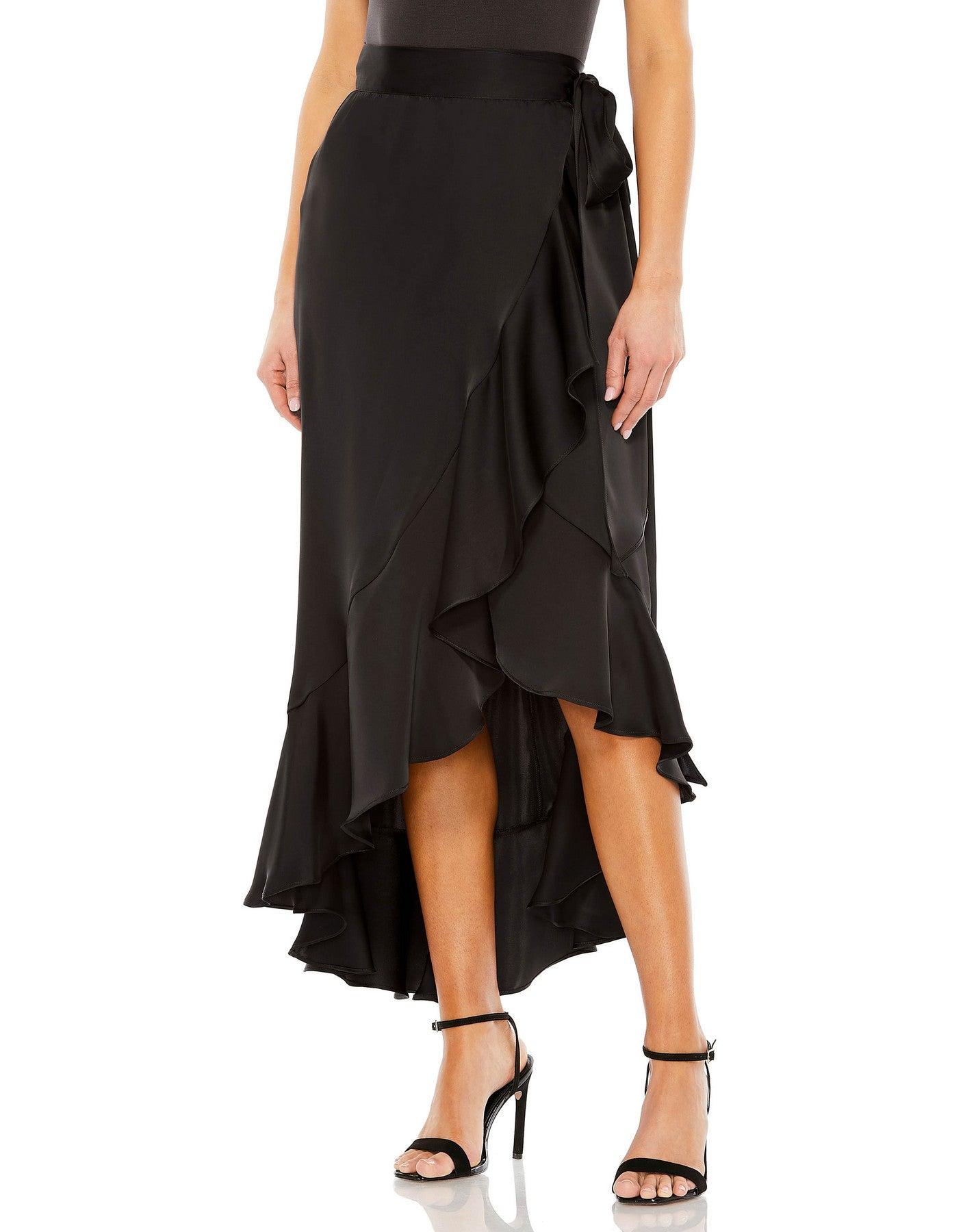 Skirt High Low Formal Ruffled Skirt ONLY Black