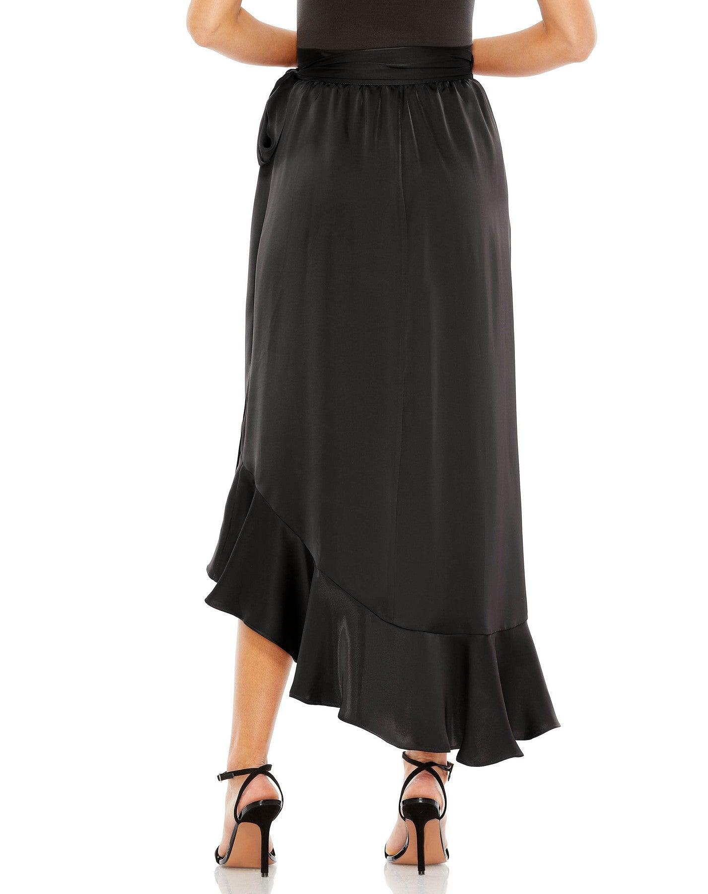 Skirt High Low Formal Ruffled Skirt ONLY Black