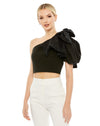 Top Formal One Shoulder Top Black