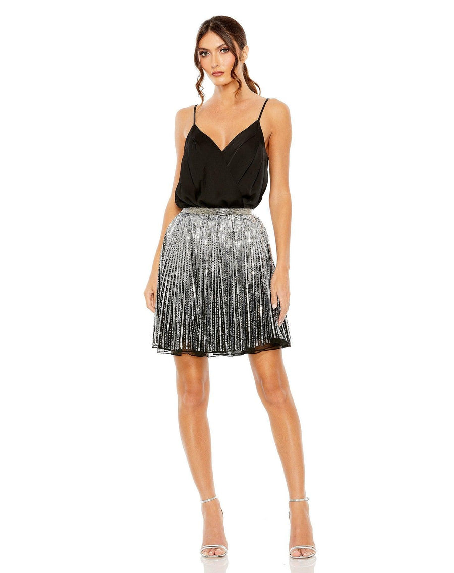 Skirt Formal Sequins Mini Skirt Only Black Silver