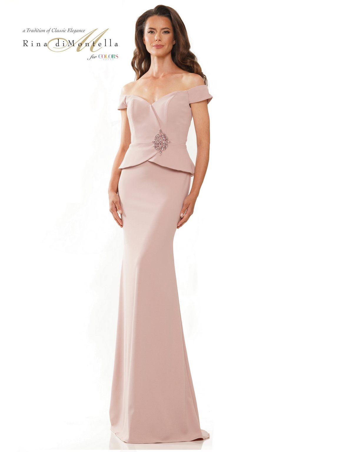 Formal Dresses Long Off Shoulder Formal Fitted Gown Rose