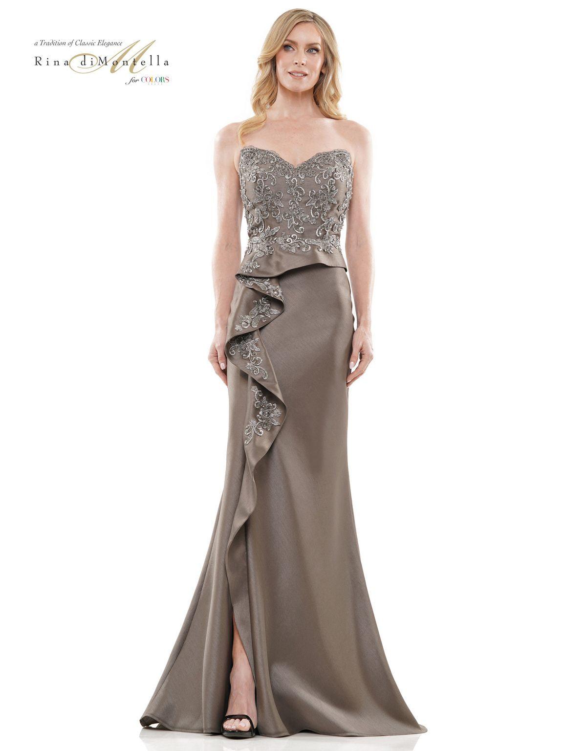 Formal Dresses Long Strapless Formal Dress Gunmetal