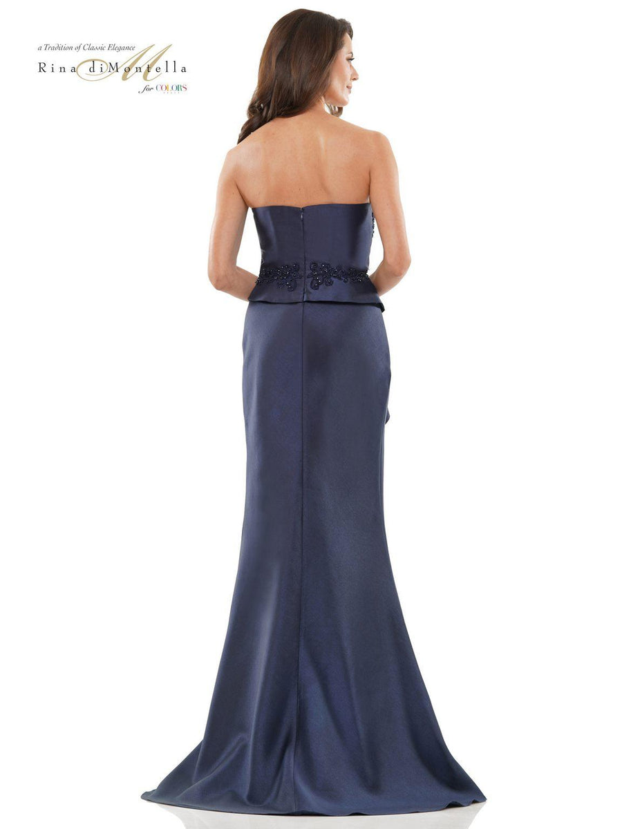 Formal Dresses Long Strapless Formal Dress Navy