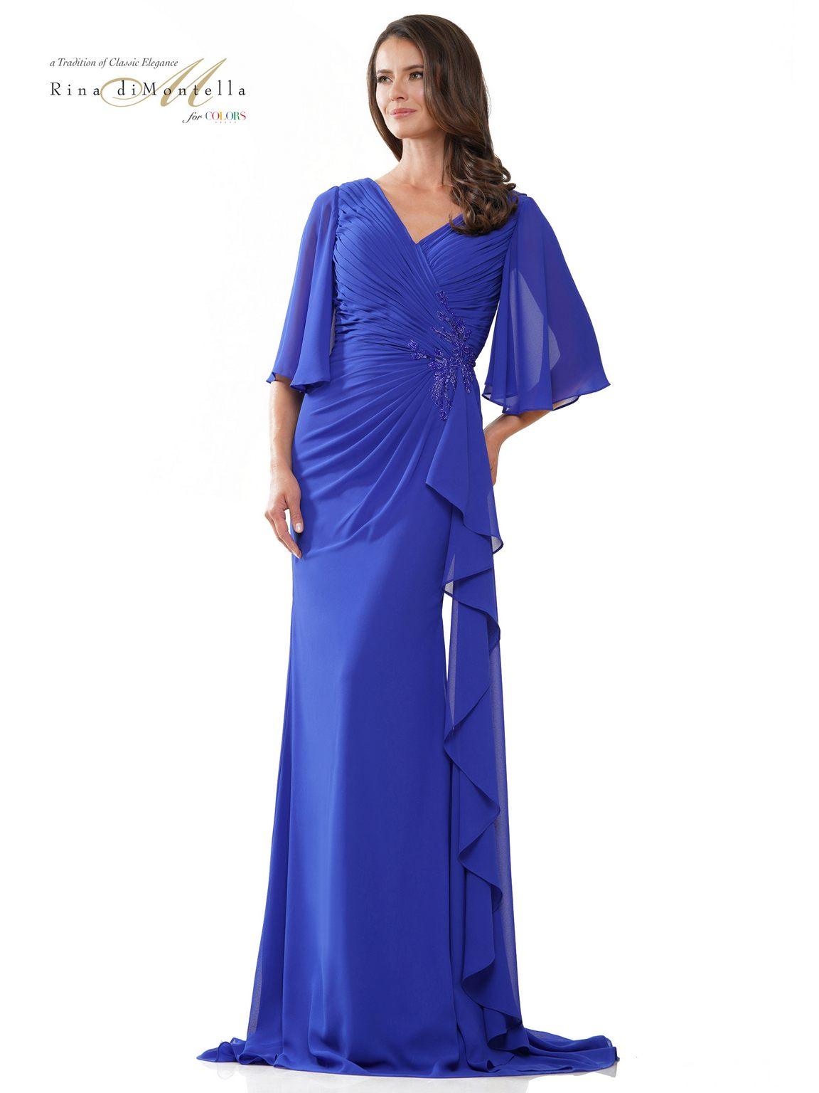 Mother of the Bride Dresses Long Mother of the Bride chiffon Dress Sapphire