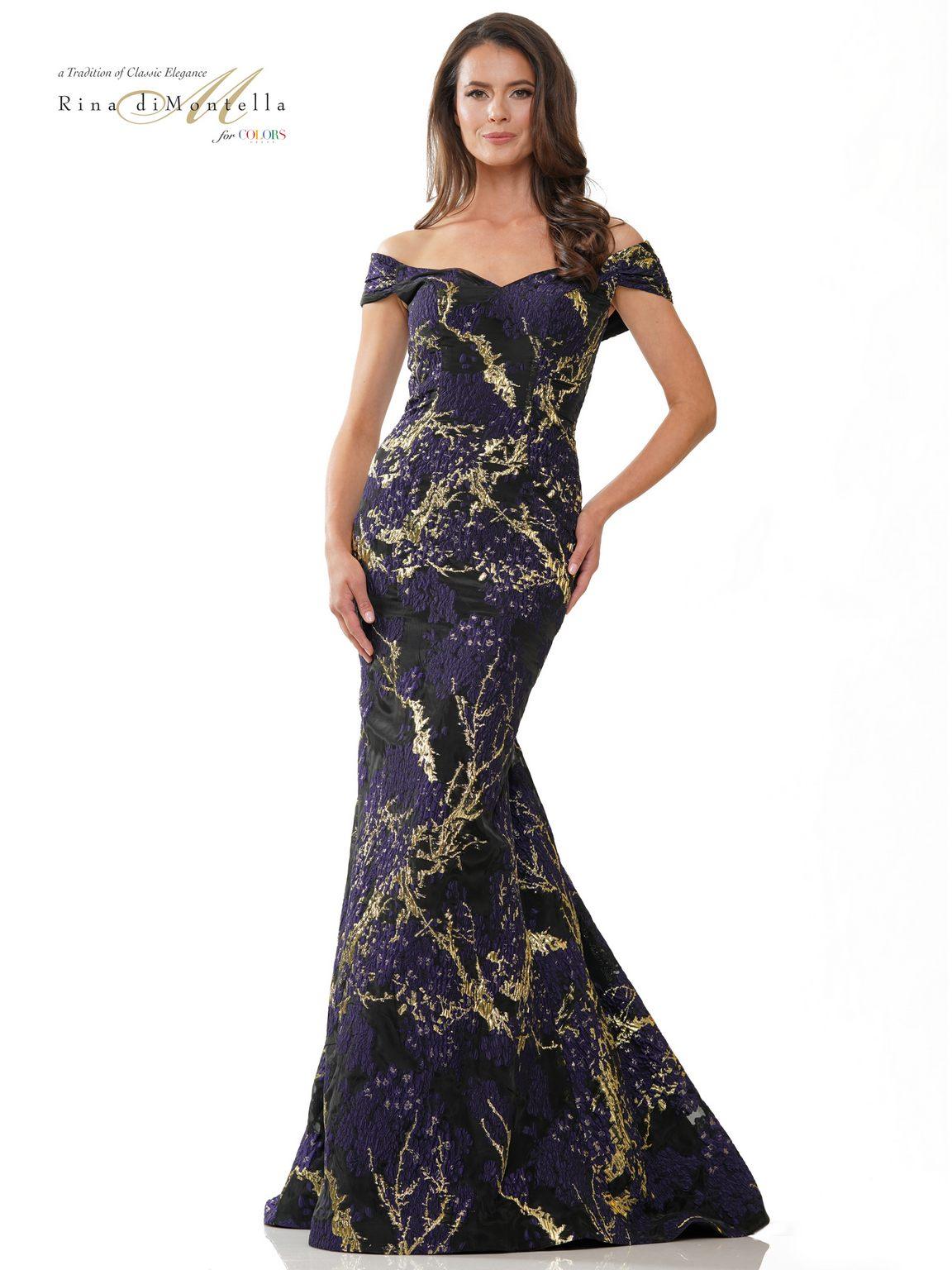 Formal Dresses Long Off Shoulder Mermaid Formal Gown Violet Multi