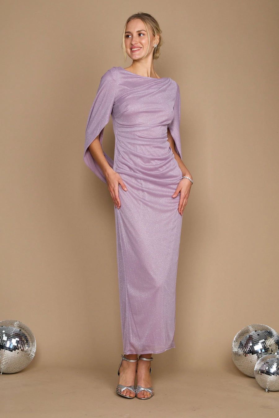 Mother of the Bride Dresses Long Formal Glitter Chiffon Petite Dress Mauve