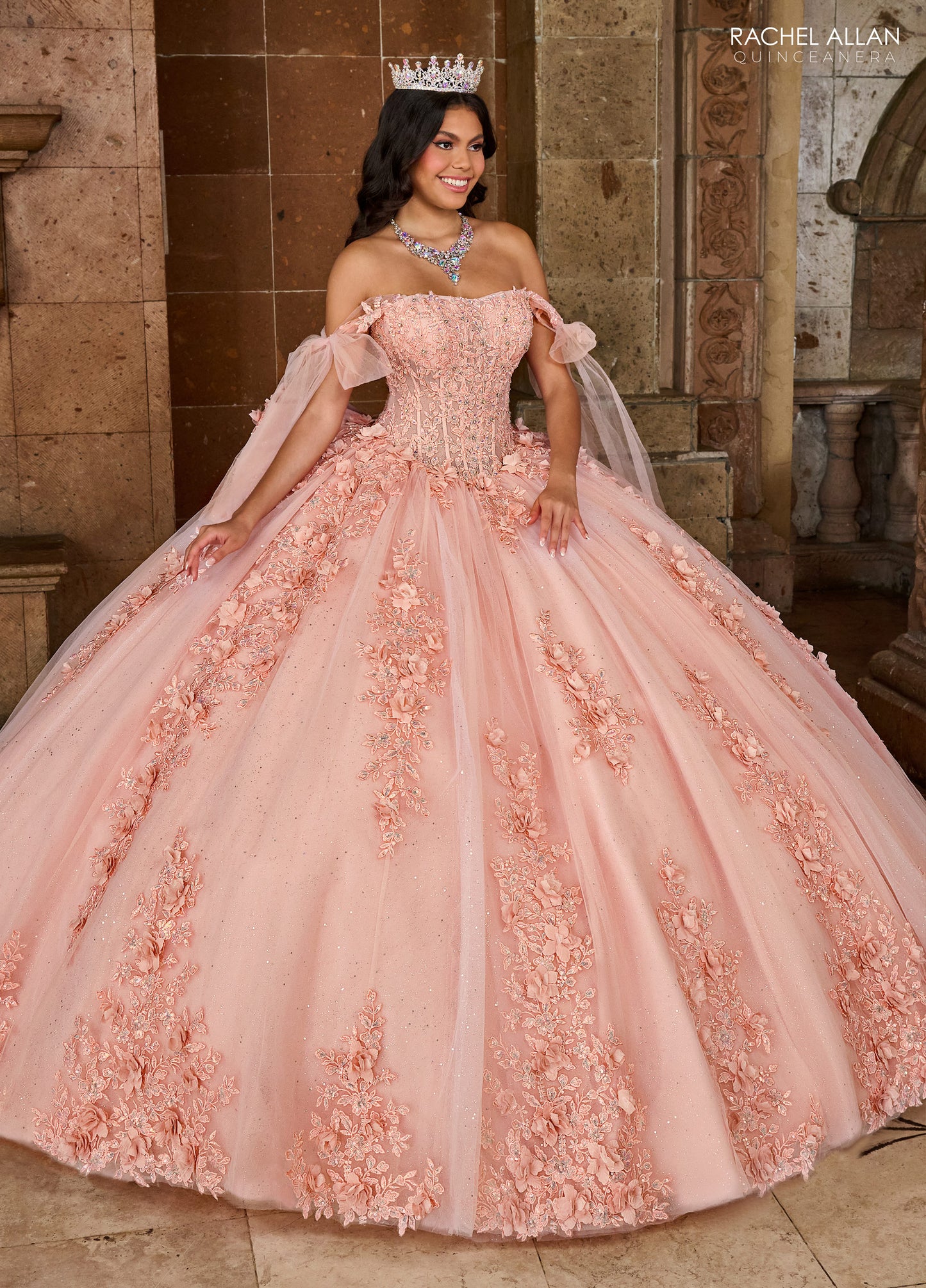 Quinceniera Dresses Applique Quinceniera Long Ball Gown Blush