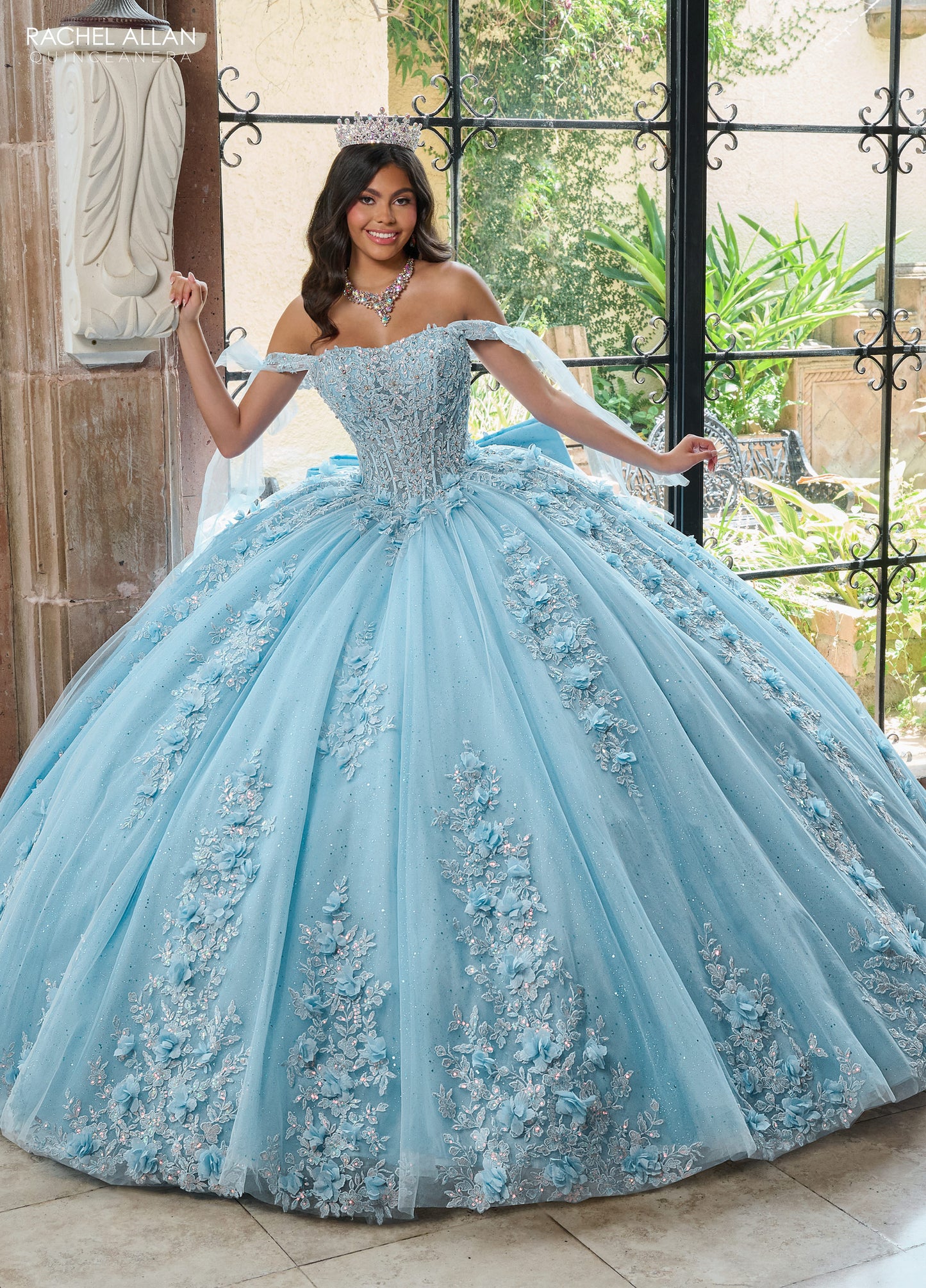 Quinceniera Dresses Applique Quinceniera Long Ball Gown Sky Blue