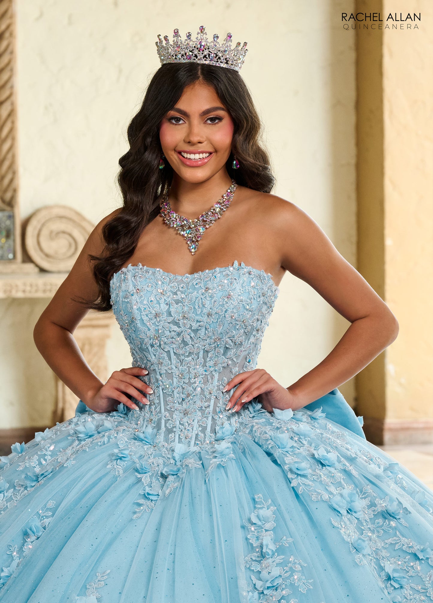 Quinceniera Dresses Applique Quinceniera Long Ball Gown Sky Blue