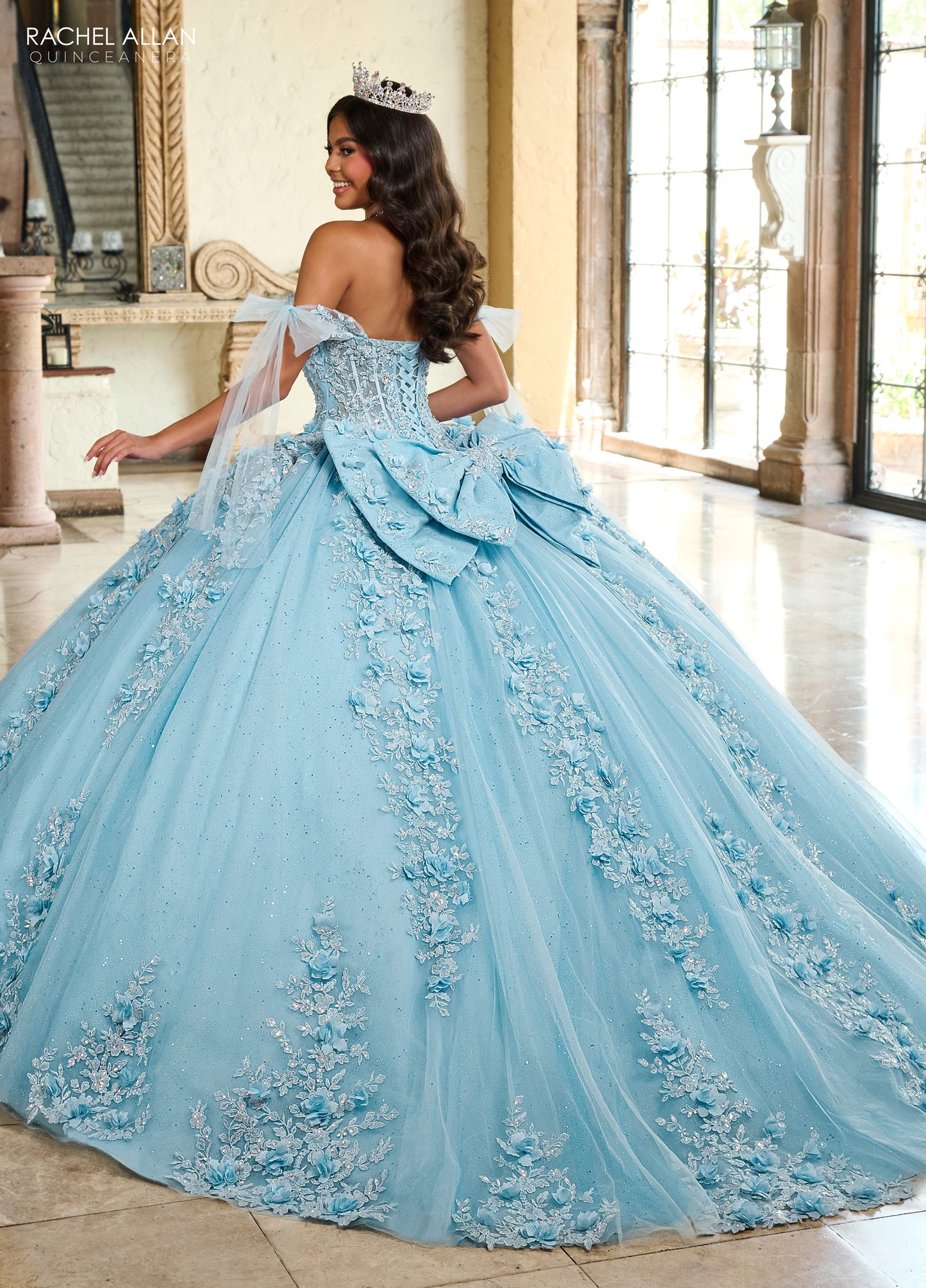 Quinceniera Dresses Applique Quinceniera Long Ball Gown Sky Blue