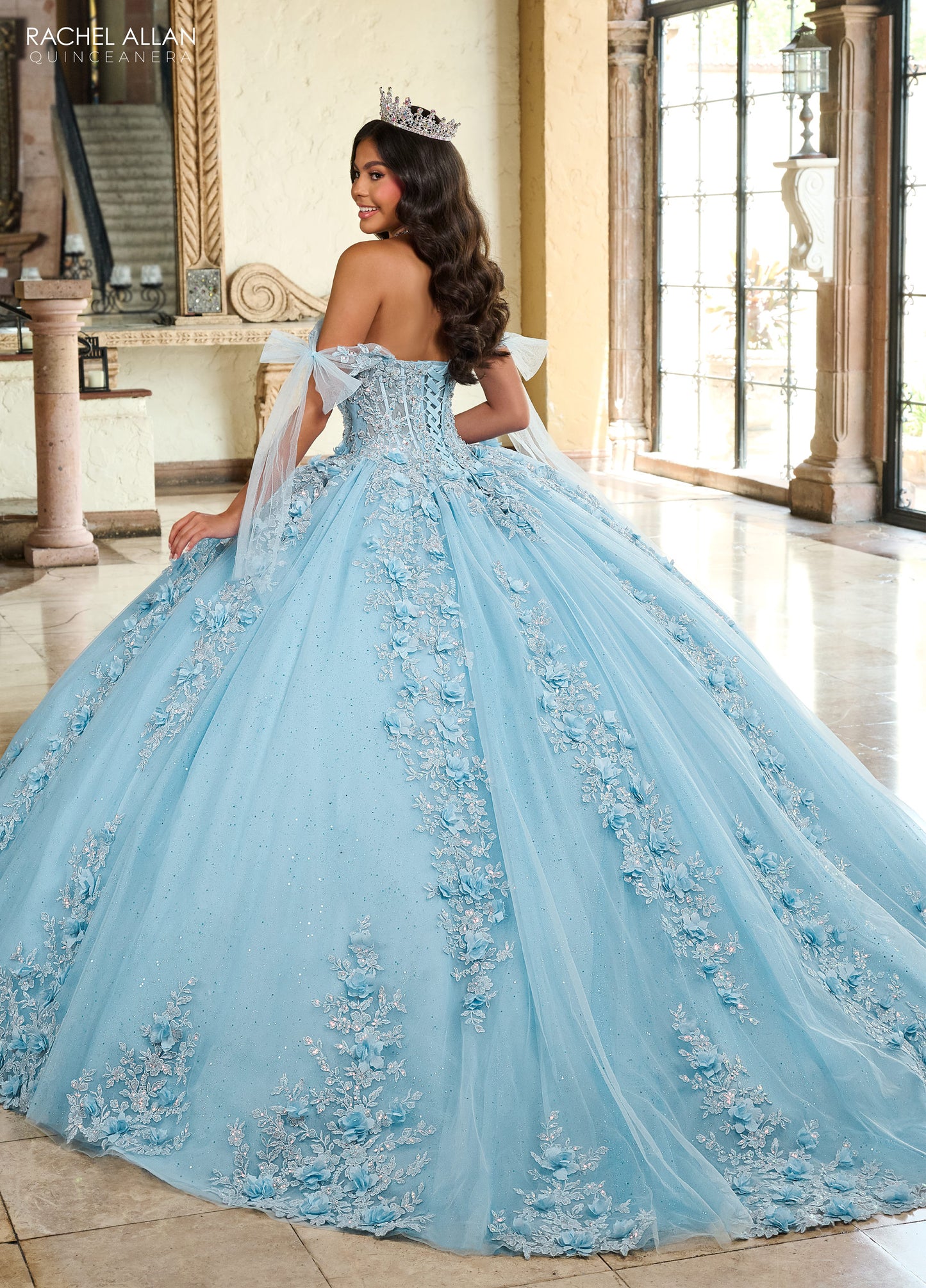 Quinceniera Dresses Applique Quinceniera Long Ball Gown Sky Blue