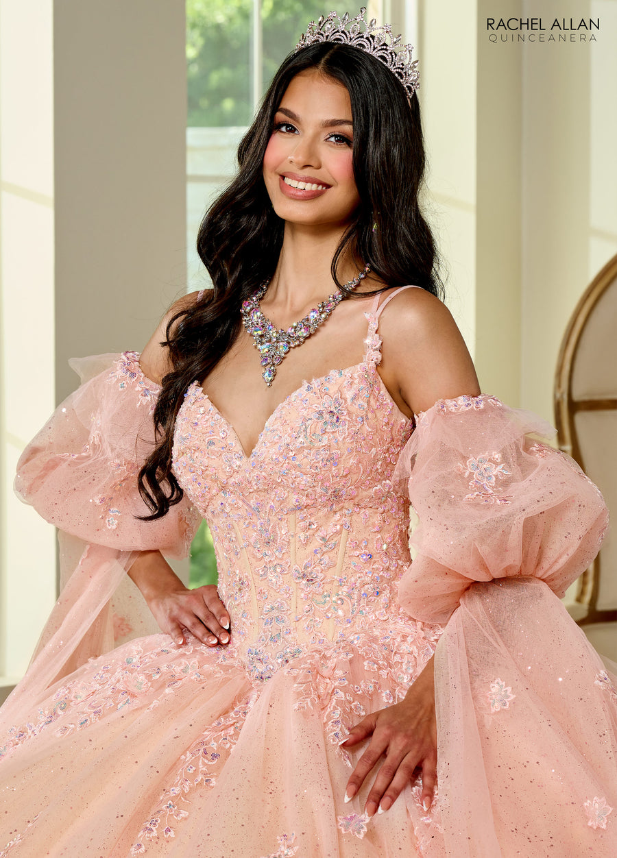 Quinceniera Dresses Quinceniera Long Glitter Ball Gown Blush Champagne