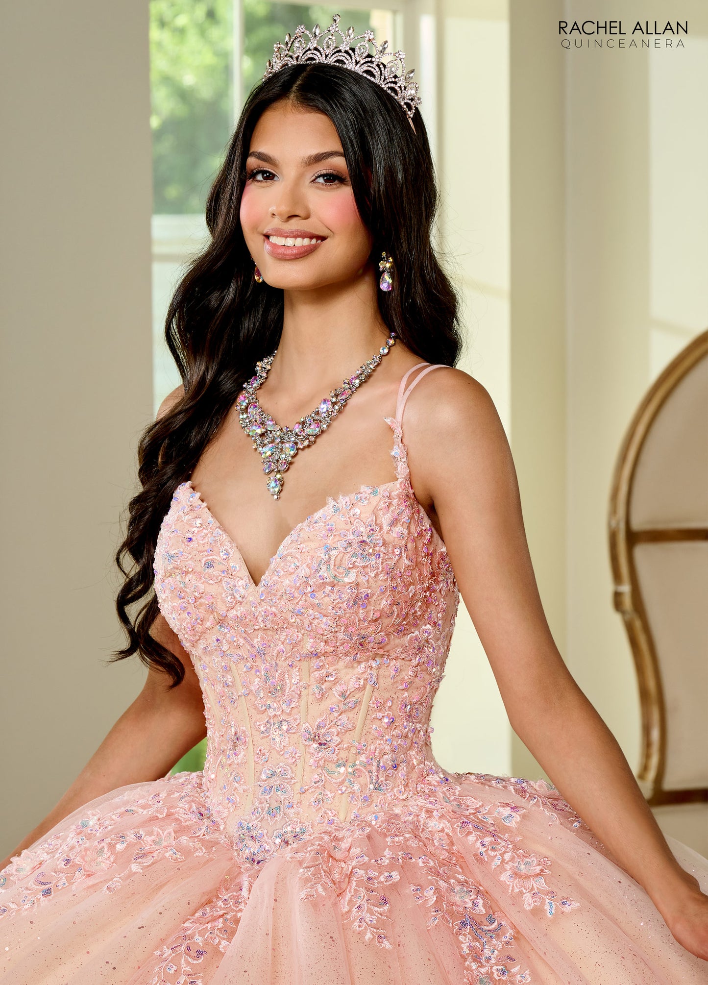 Quinceniera Dresses Quinceniera Long Glitter Ball Gown Blush Champagne