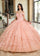 Quinceniera Dresses Long Quinceniera 3D Flowers Ball Gown Blush