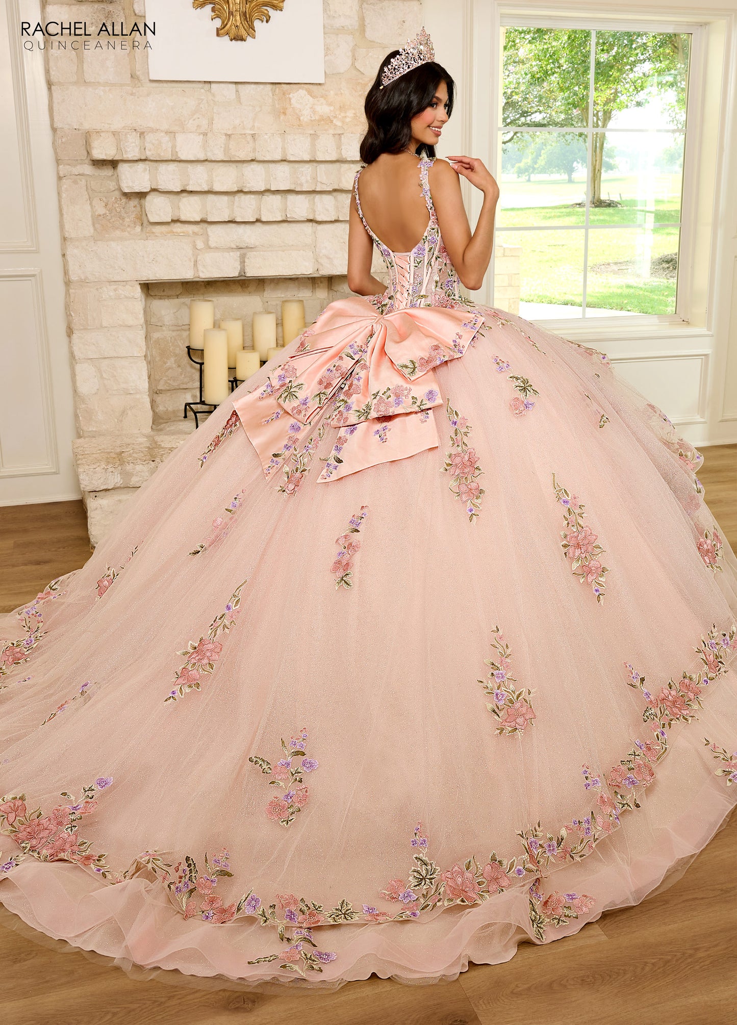 Quinceniera Dresses Quinceniera Detachable Sleeve Long Ball Gown Blush Multi