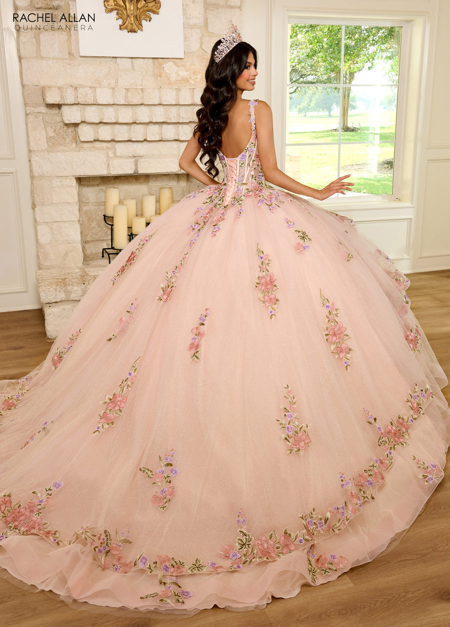 Quinceniera Dresses Quinceniera Detachable Sleeve Long Ball Gown Blush Multi