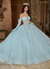 Quinceniera Dresses Quinceniera Glitter Long Ball Gown Light Blue