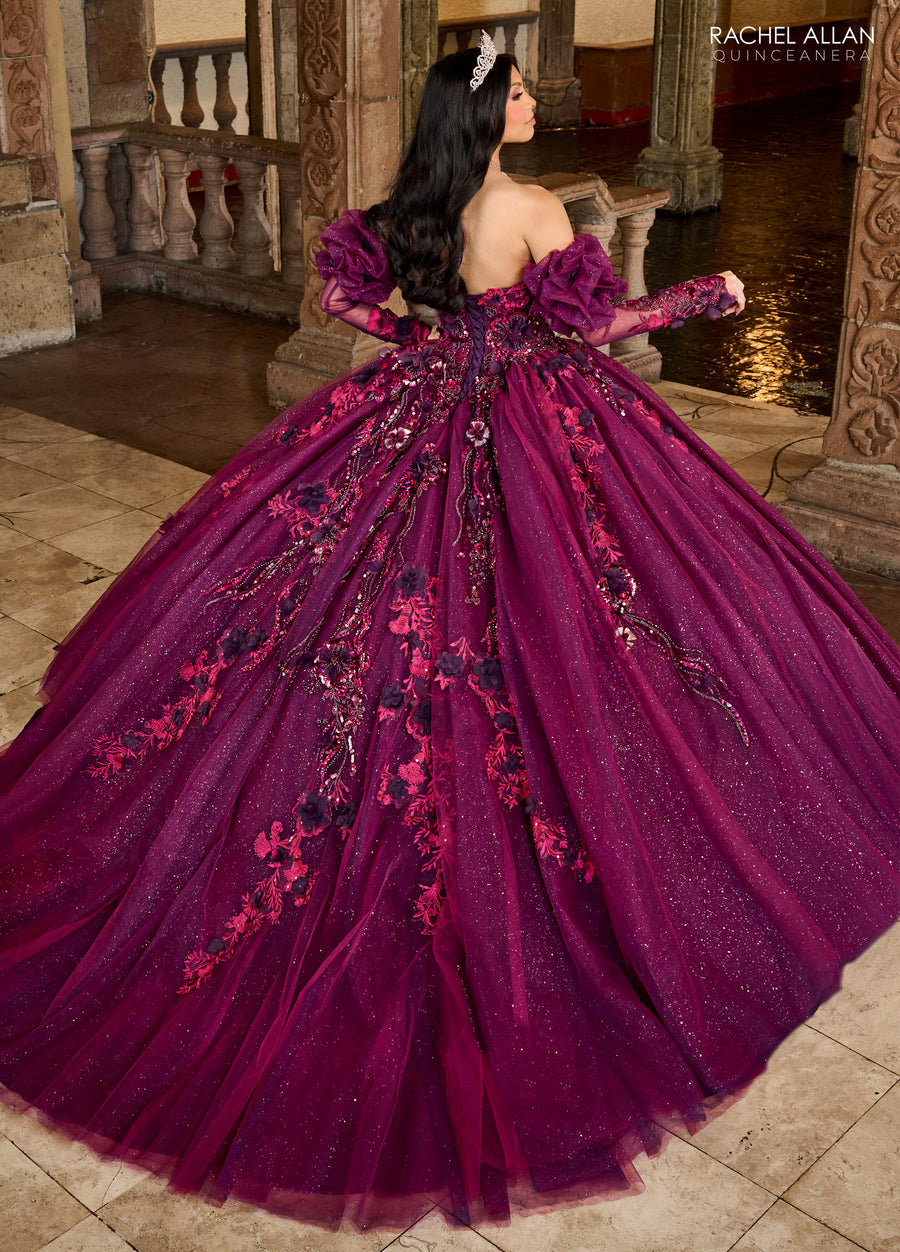 Quinceniera Dresses Long Quinceniera Detachable Sleeve Ball Gown Wine