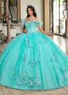 Quinceanera Dresses Long Quinceanera Feather Ball Gown Aqua