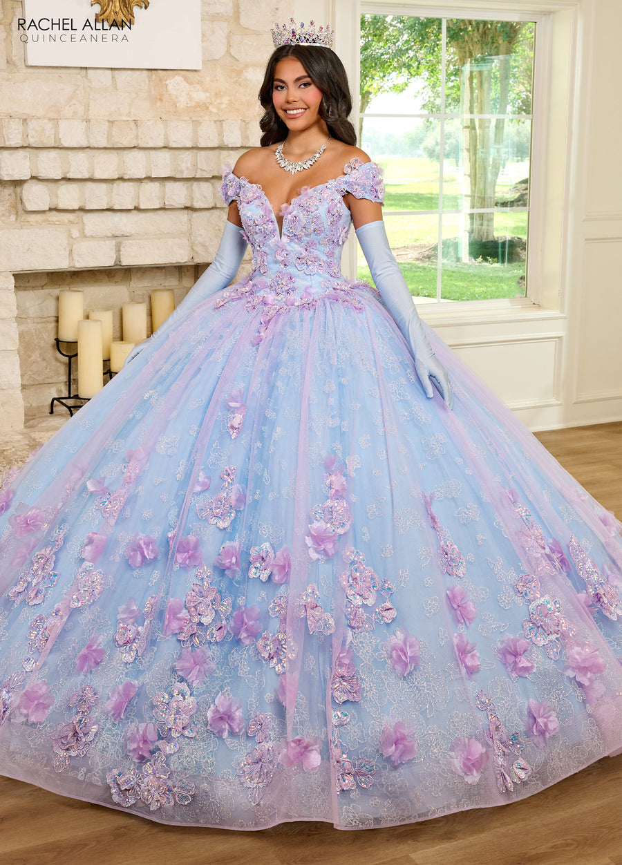 Quinceanera Dresses Quinceanera Applique Long Ball Gown Lilac Light Blue