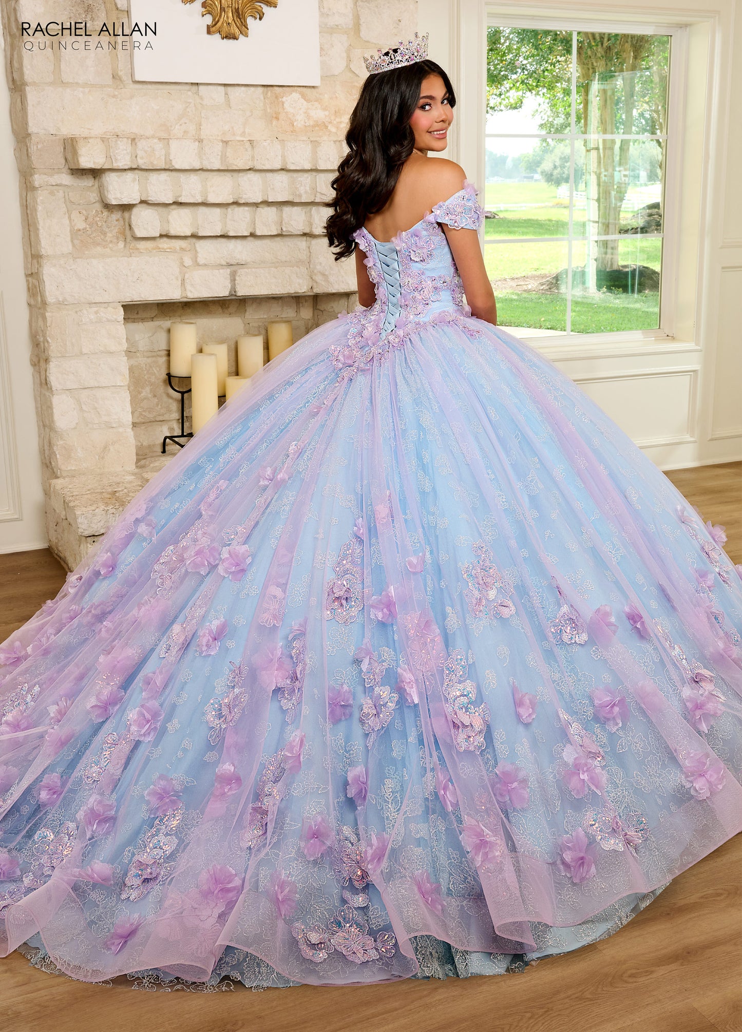 Quinceanera Dresses Quinceanera Applique Long Ball Gown Lilac Light Blue