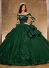 Quinceanera Dresses Ruffle Quinceanera Long Sleeve Ball Gown Emerald