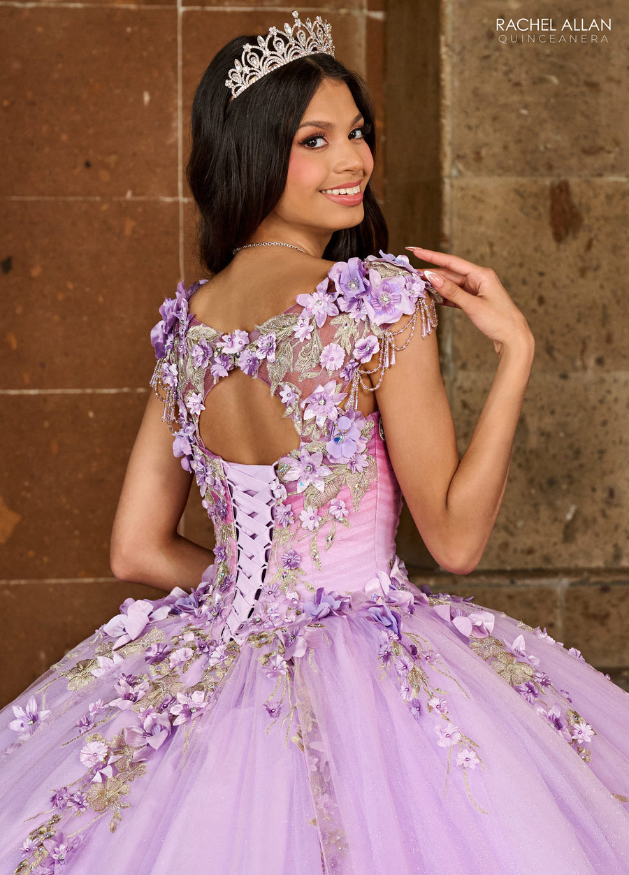 Quinceanera Dresses Ombre Quinceanera Floral Applique Ball Gown Lilac Ombre