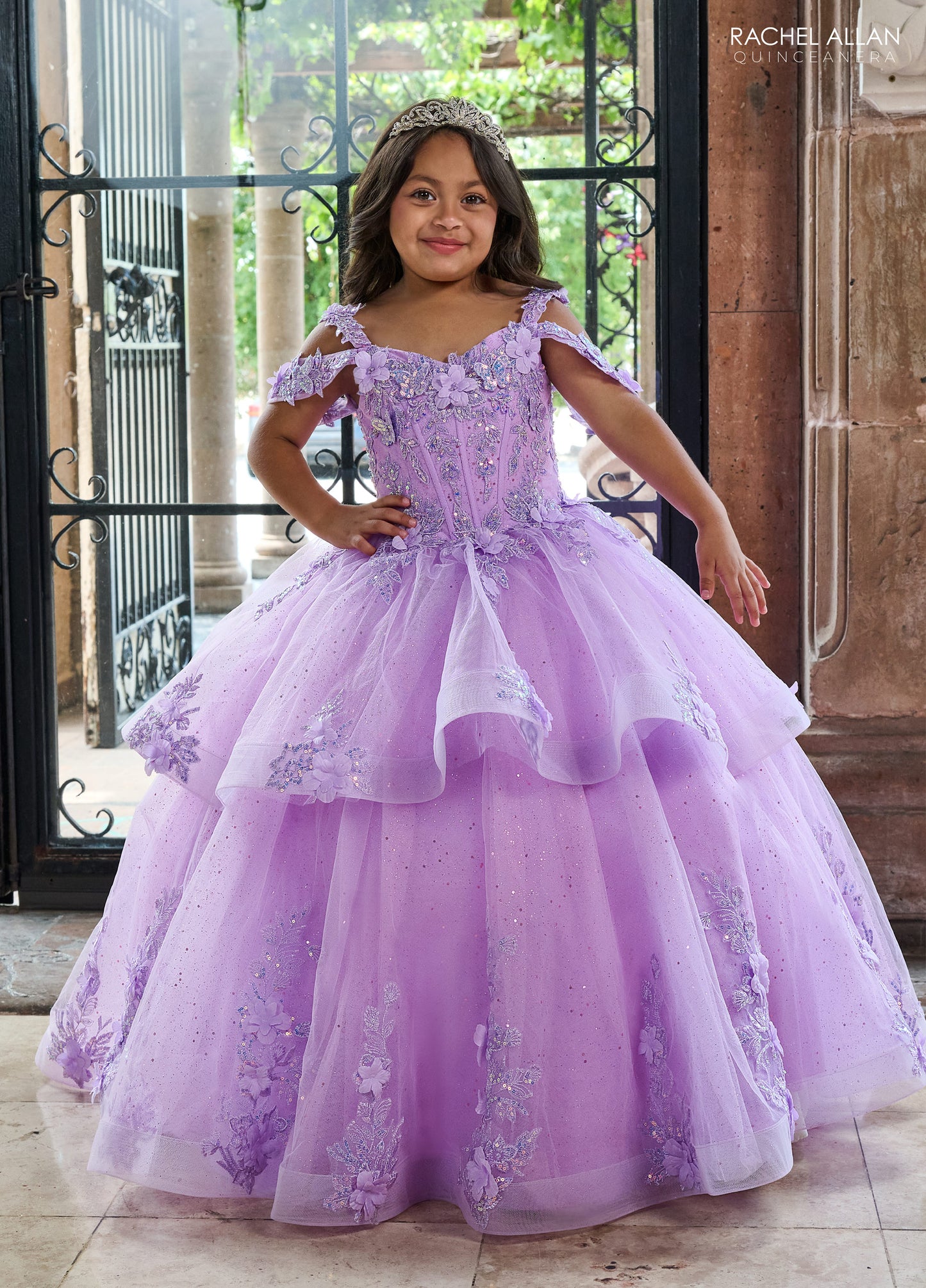 Flower Girl Dresses Long Ruffle Flower Girl Dress Lilac