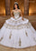 Quinceanera Dresses Long Quinceanera Applique Ball Gown White Gold