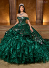 Quinceanera Dresses Ruffle Quinceanera Long Ball Gown Emerald Multi