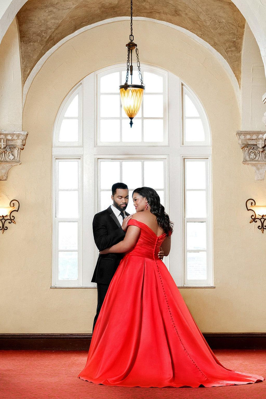 Wedding Dresses Long Off Shoulder Wedding Dress Red