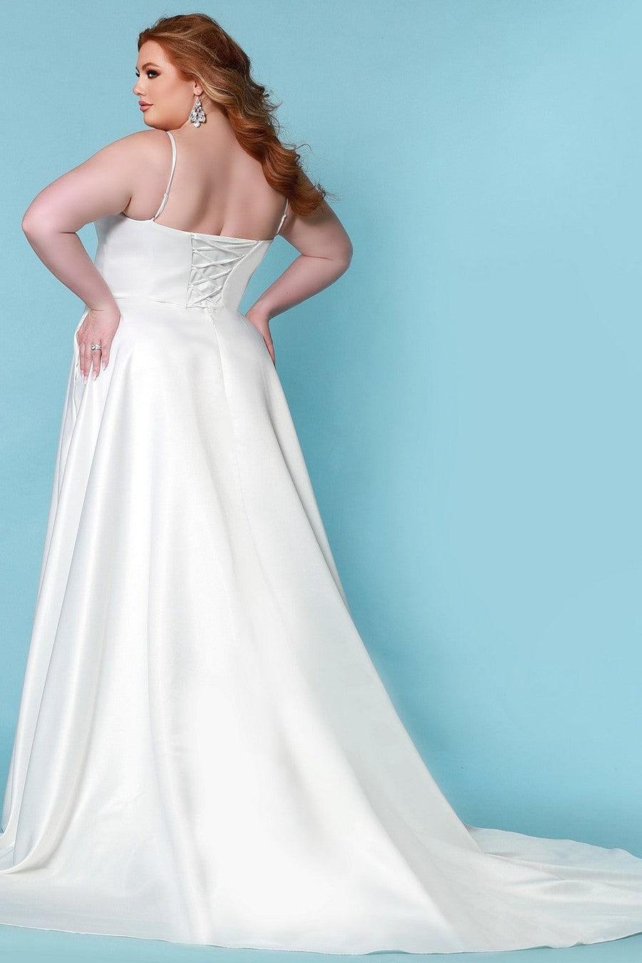 Wedding Dresses Long Bridal Satin Wedding Dress Ivory