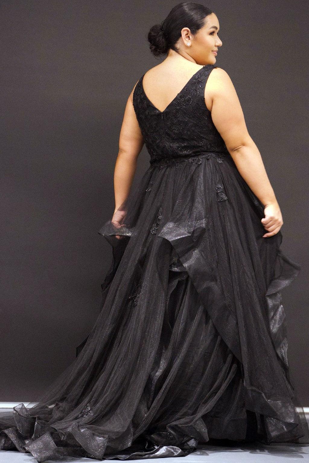 Wedding Dresses Bridal Long Sleeveless Wedding Dress Black