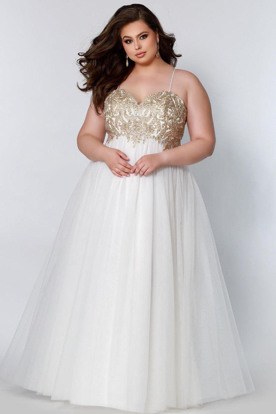  Short Sleeveless Plus Size Homecoming Prom Dress Ivory