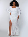  Long Sleeve Plus Size Formal Dress Pearlescent