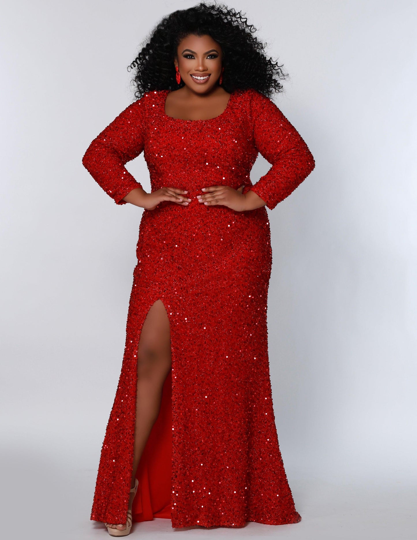  Long Sleeve Plus Size Formal Dress Ruby