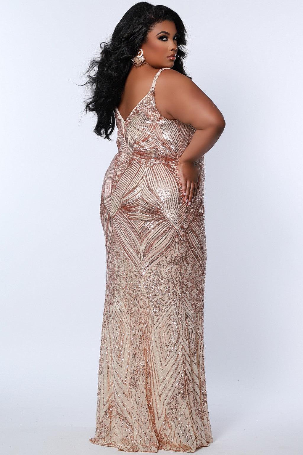 Plus Size Dresses Long Formal Plus Size Prom Dress Rose Gold