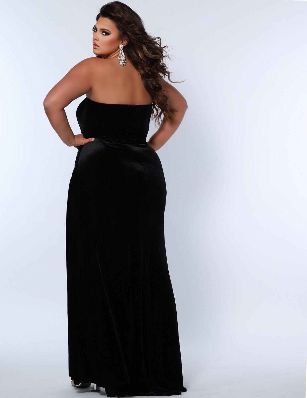 Plus Size Dresses Plus Size Long Strapless Prom Dress Black