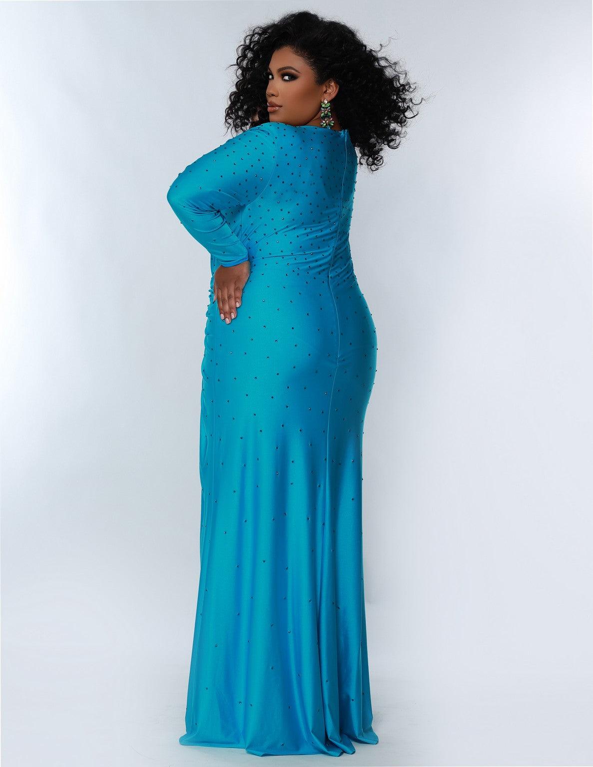 Plus Size Dresses Long Sleeve Plus Size Prom Dress Blue Attitude