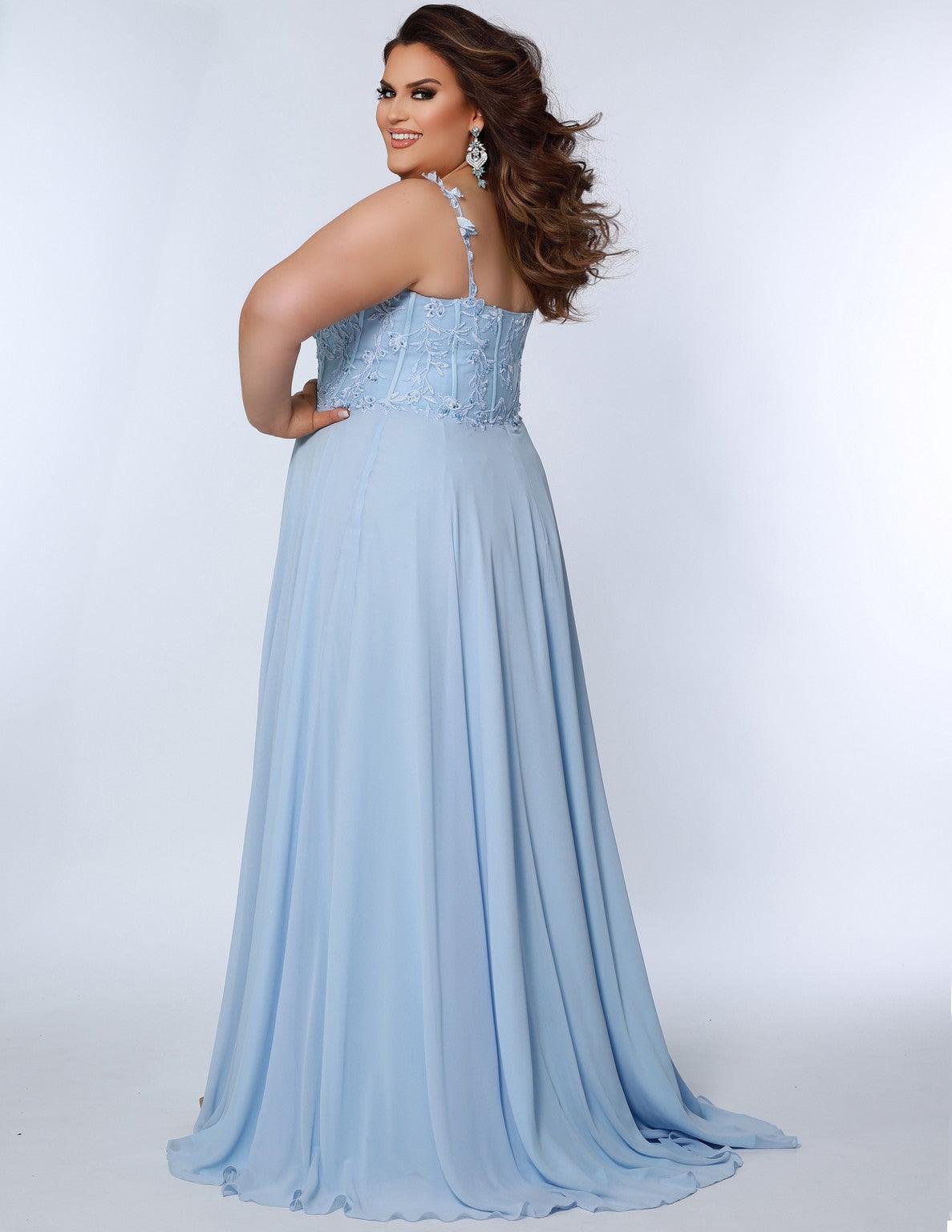 Plus Size Dresses Long Plus Size Formal Chiffon Prom Dress Bluejay