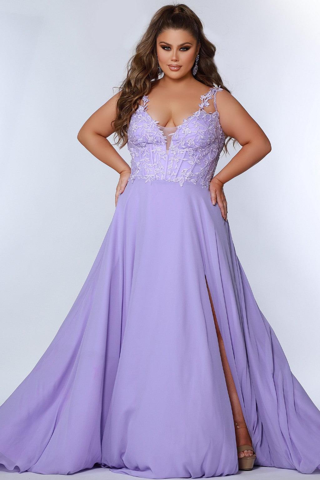 Plus Size Dresses Long Plus Size Formal Chiffon Prom Dress Orchid