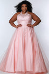 Plus Size Dresses Plus Size Long Halter Prom Dress Peach